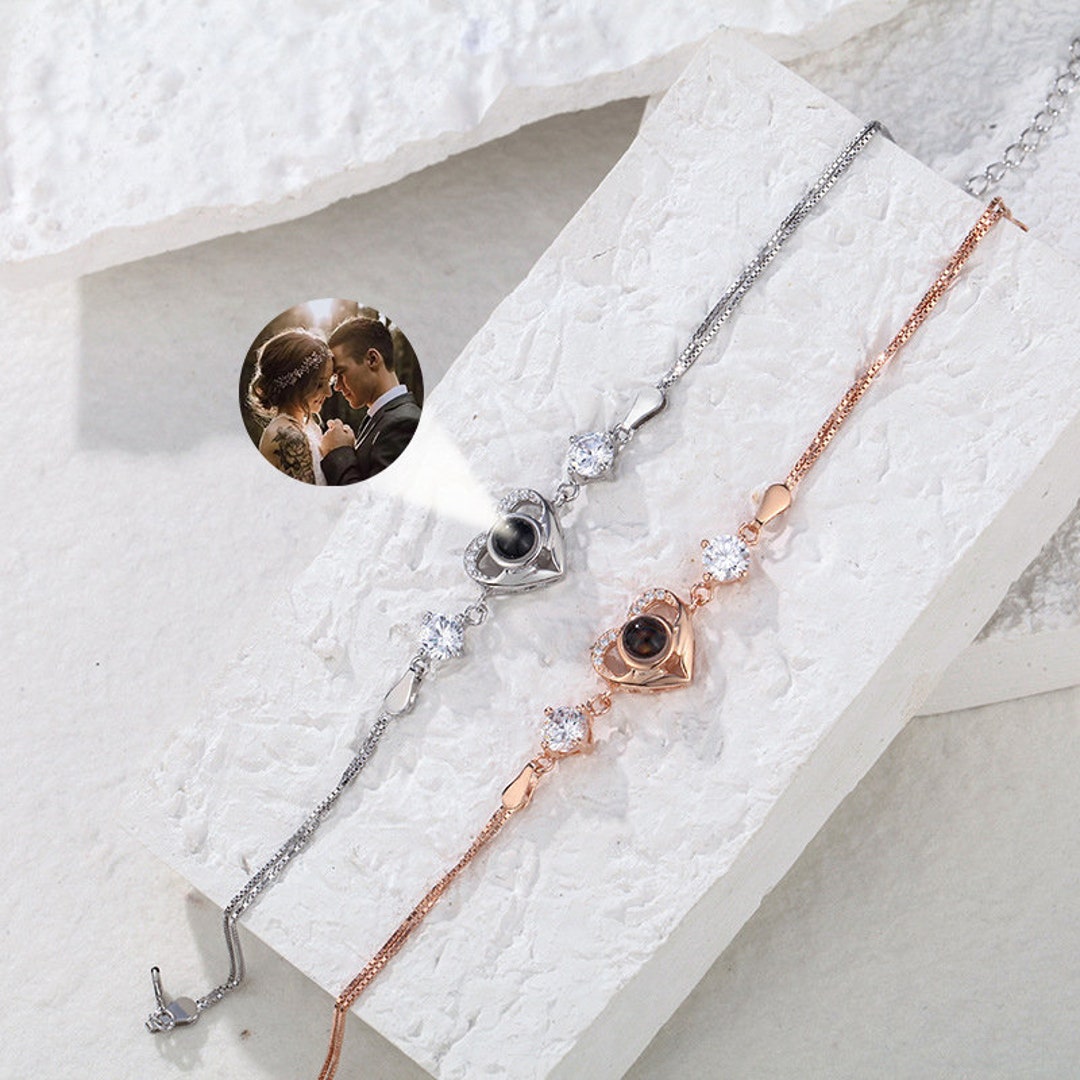 Custom Photo Projection Bracelet Custom Silver Etsy