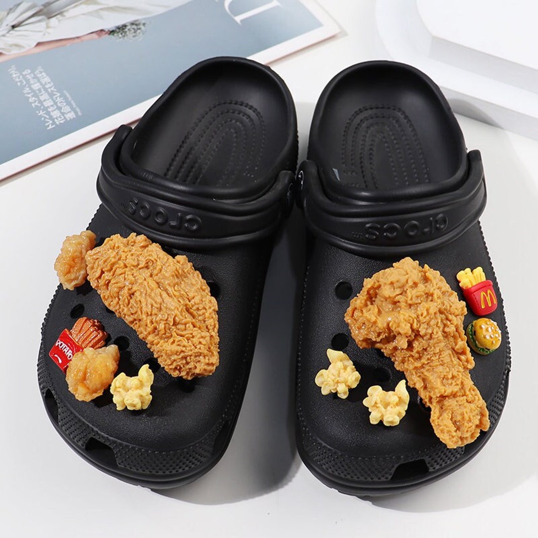 Realistic Food Chicken Wing Snack Fries Shoe Decor for Croc Charms  Attachments