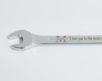 Personalized Engraved Wrench – "I love you to the moon", Stainless Steel