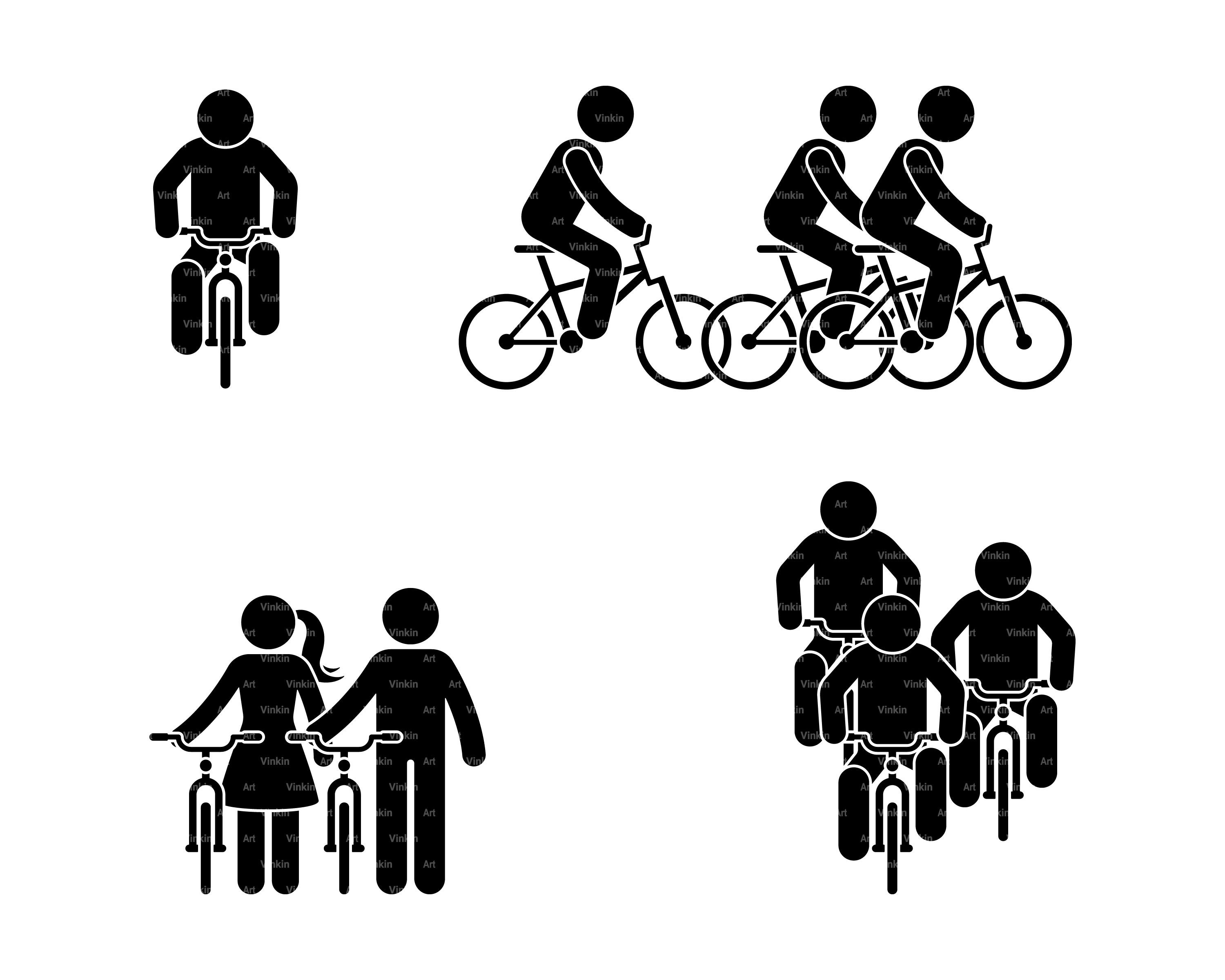 Bike Bicycle Clip Art Stick Figure Man Woman Person People Ride Race