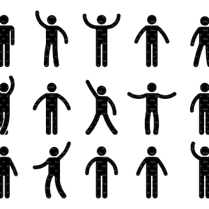 Human Stick Figure Stickman Man Actions Poses Postures standing Pointing  Jumping Hopping Walking Running Sprinting Download PNG SVG Vector