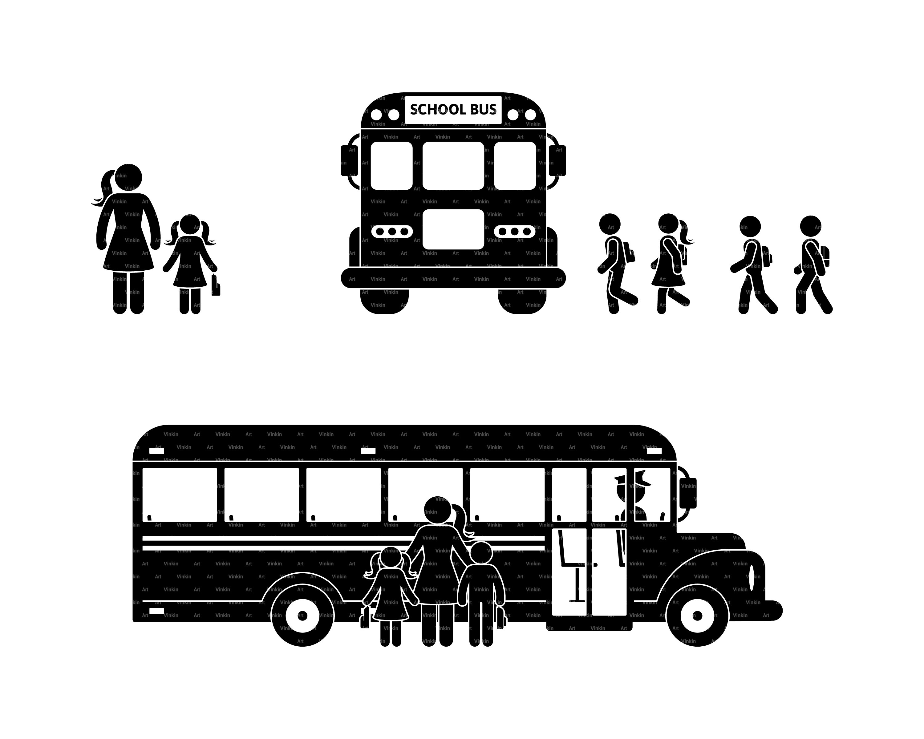Terug naar school StokFiguur Kinderen Jongen Meisje Moeder Drop Off Pick Up  Get On School Bus Klasgenoten Sign SVG PNG EPS Instant Download - Etsy  België, image size:3000x2400