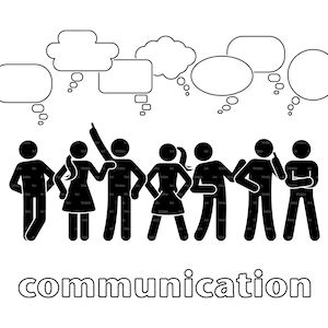 Communication Conversation Speech Bubble Stick Figure Man Woman People Talking Thinking Listening Dialog Body Language SVG PNG EPS Download
