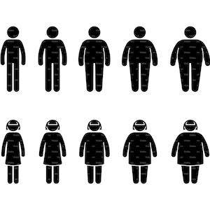 Stick Figure Man Woman Weight Control Underweight Normal Overweight Extremely Obese People Stickman Pictogram SVG PNG EPS Instant Download