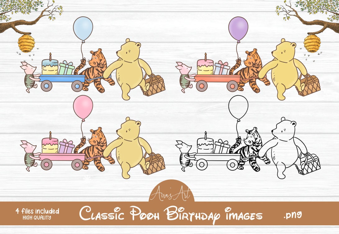 Winnie The Pooh Birthday Party Clipart