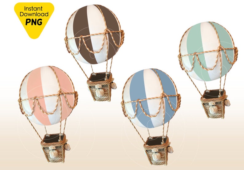 Bundle Hot Air Balloon Baby Nursery Teddy Bear Baby Shower Etsy