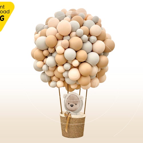 Bundle Hot Air Balloon Center Piece Teddy Bear Baby Shower Etsy