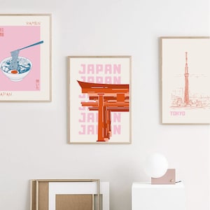 De Japan Inspired Series Print Set / Tokyo City / Ramen / Temple / Set van 3 Instant Digitale Downloadbare Prints