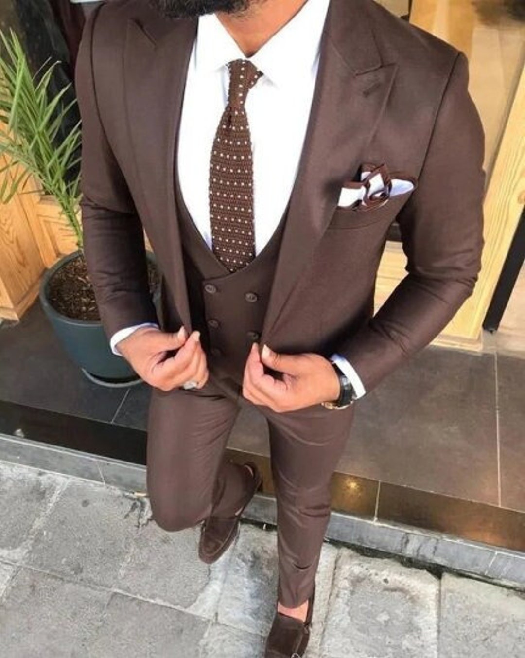 Chocolate Brown Blazer Suit for Rich Party Groom Wedding - Etsy