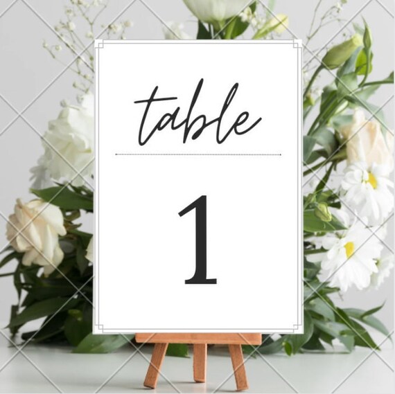 Table Numbers Printable Table Numbers Wedding Table Numbers | Etsy