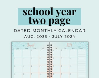 2023-2024 School Year Calendar Printable, Editable Kids Calendar, 12 Month, School Schedule, School Calendar Template, Homeschool