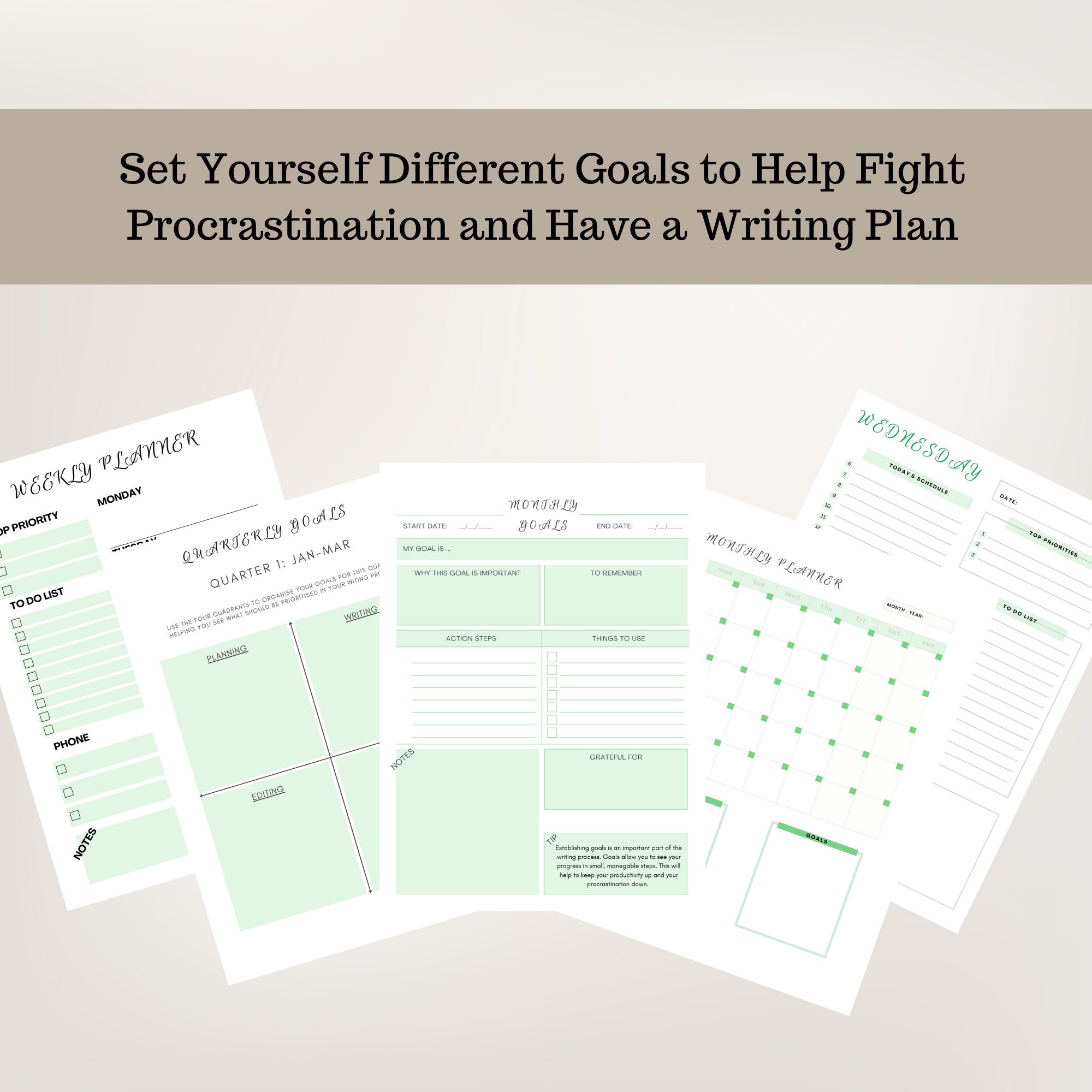 Editable Author Writing Planner in Canva Writers Planner Novel Planner