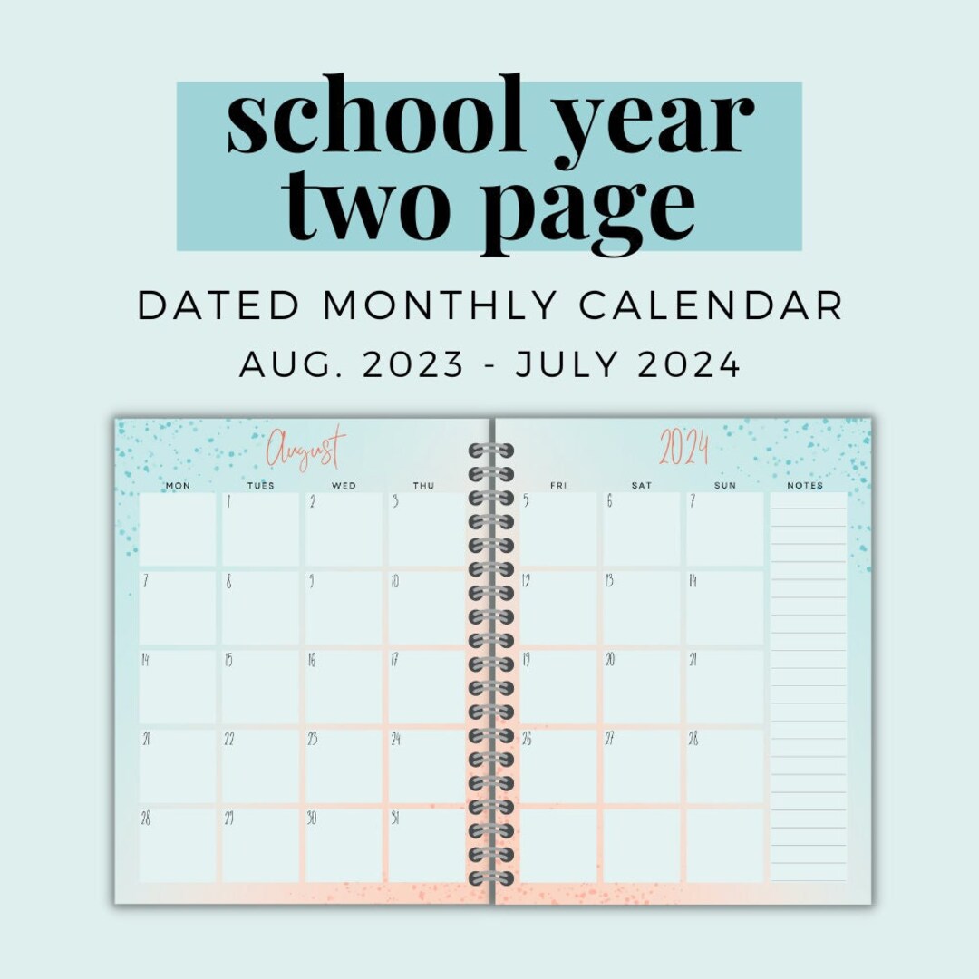 20232024 School Year Calendar Printable, Editable Kids Calendar, 12