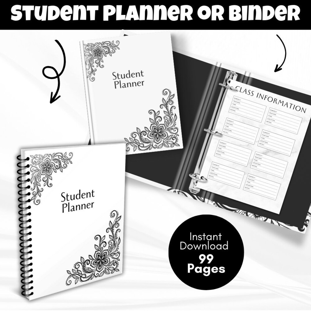 Printable Student Planner, Printable Planner, School Planner, Academic