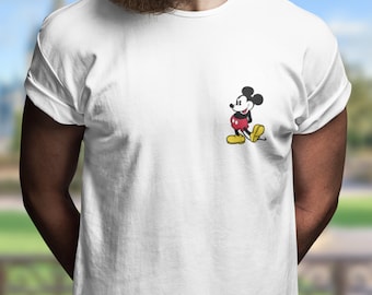 Mickey Mouse Pocket Shirt | Vintage Disney Shirt | Pocket Size Print | Disney Matching Tees