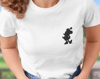 Minnie Mouse Silhouette Pocket Shirt | Vintage Disney Shirt | Pocket Size Print | Disney Matching Tees