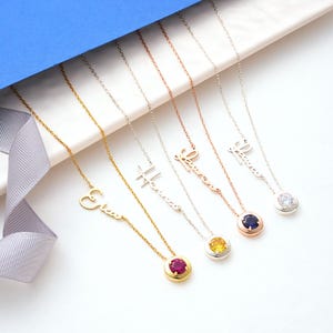 Handmade Citrine Birthstone Name Necklace: Gold Plated Sterling Silver