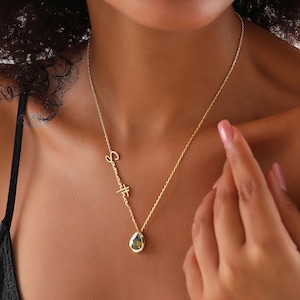 Minimalist jewelry for women, minimalist necklace with name, birthstone charm necklace, Anniversary birthday gift, unique birthstone jewelry image 3