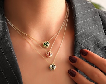 Zodiac Moon Necklace, Zodiac Shapes Necklace, Tiny Zodiac Pendant, Horoscope Necklace, Custom Zodiac Gemini Silver Necklace, Christmas Gifts