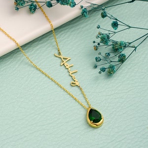 Minimalist jewelry for women, minimalist necklace with name, birthstone charm necklace, Anniversary birthday gift, unique birthstone jewelry image 6