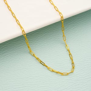 Handmade Minimalist Chain Necklace: Sterling Silver, Gold Plated