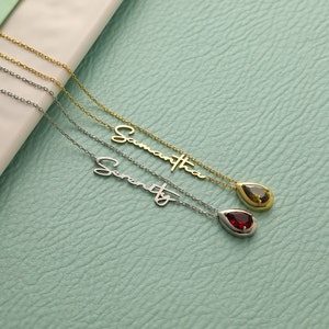 Minimalist jewelry for women, minimalist necklace with name, birthstone charm necklace, Anniversary birthday gift, unique birthstone jewelry image 7