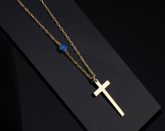 Gift Cross Necklace, Gold Pendant Cross Necklace, Necklace for Women, Gift for Her, Gold Filled Cross Necklace, Gold Cross Necklace, Gift