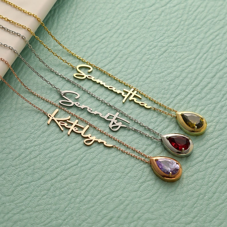Minimalist jewelry for women, minimalist necklace with name, birthstone charm necklace, Anniversary birthday gift, unique birthstone jewelry image 8