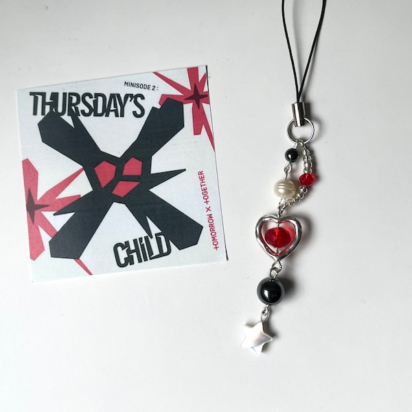 txt thursday's child inspired beaded phone charm | phone strap | moa gift | kpop accessories | keychain