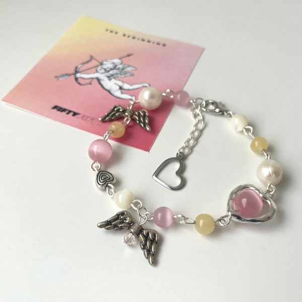 fifty fifty Cupid inspired beaded bracelet | KPOP jewelry | handmade beaded bracelet | Hunnies gift | Cupid jewelry