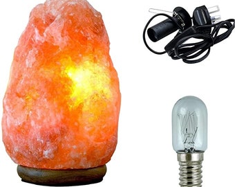Original Himalayan Pink Crystal Rock Salt Lamp - Bedside Mood Lamps Premium Quality for Good Health Natural Remedies Cord + Bulb Included