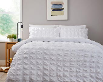 Soho Duvet Cover with Pillowcases Set – Quilted Design Soft Microfibre Bedding - Easy Care Bed Linen