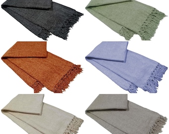 Chenille Throw Blanket With Tassels Knit Throwover For Home Couch Sofa Chair Bed
