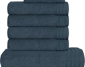 Monaco 10 Piece Towels Sets 100% Cotton (4 Hand Towels + 2 Bath Towels + 4 Face Towels) - Soft Absorbent & Quick Dry Bathroom Towel Set