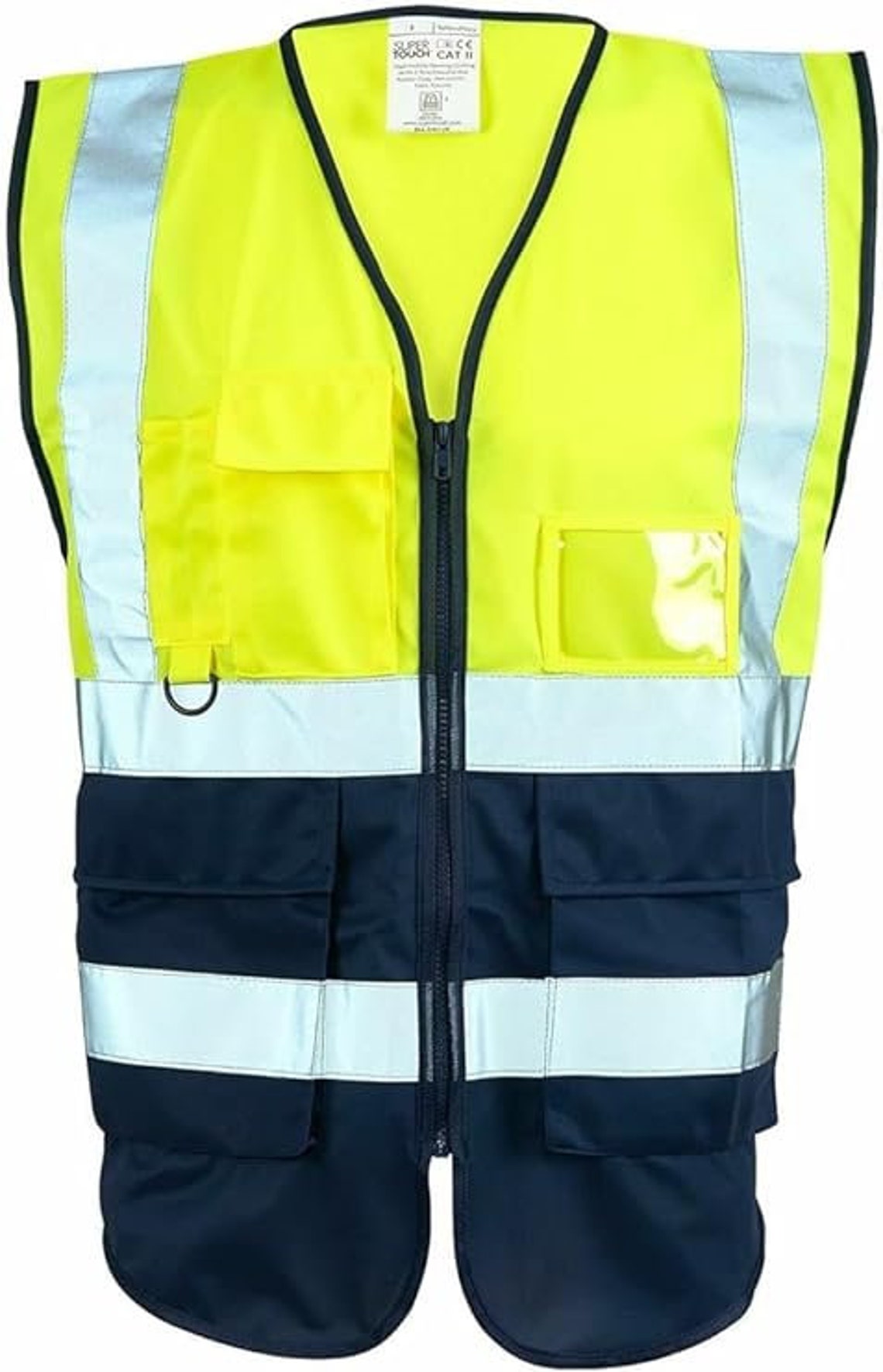 Hi Viz Vis Executive Vest With Zip Closure Reflective Safety Tape ...