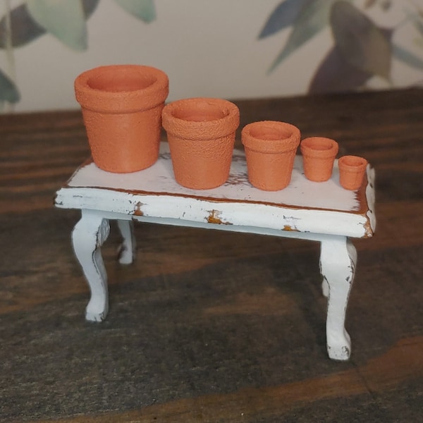 1:12 scale Terra Cotta Pots-Set of 5