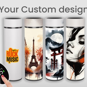 Custom-Engraved/ Printed Bottle, Smart Thermos, Smart Bottle, Personalized Gift, Travel Tumbler, Stainless Steel Drinkware,