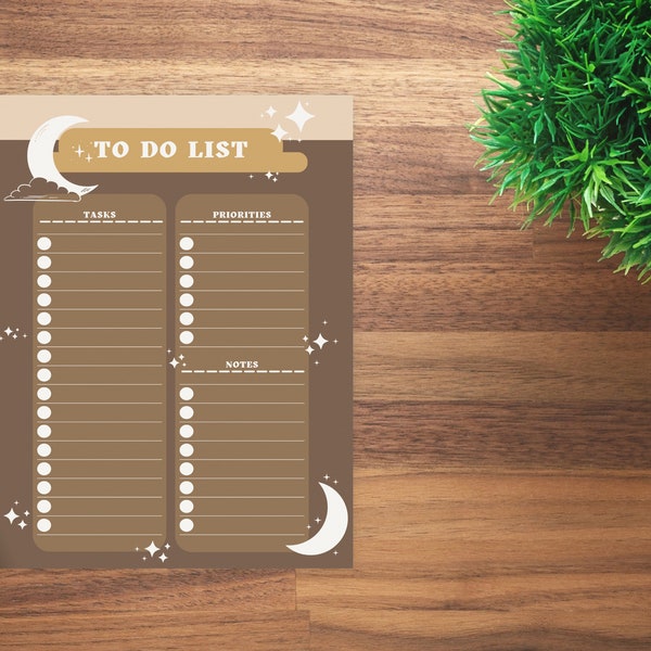 Lunar Sky Printable To-Do List - Instant Download - PDF and PNG