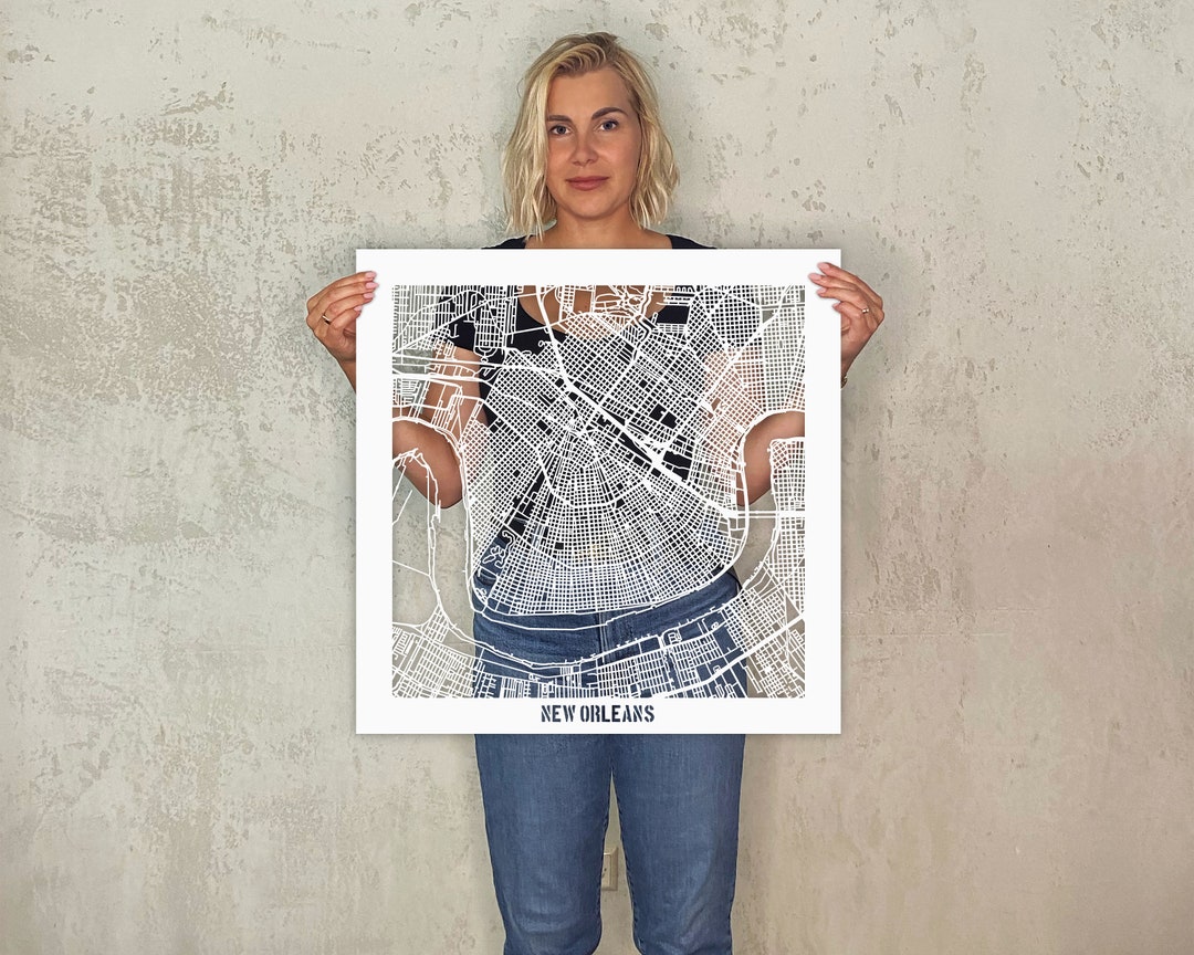 Custom New Orleans USA Paper Map Cutout Artwork Personalized - Etsy
