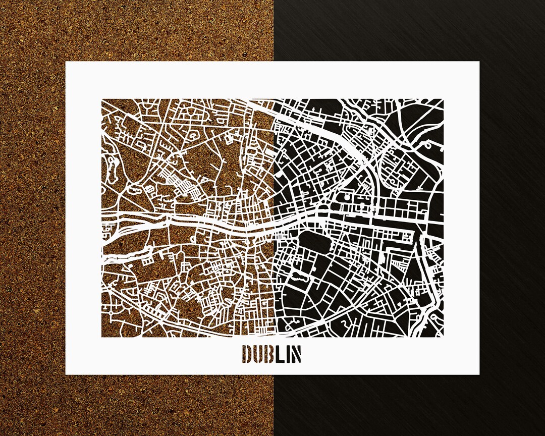 Dublin Ireland Paper Map Cutout Artwork Personalized LUXURY Etsy