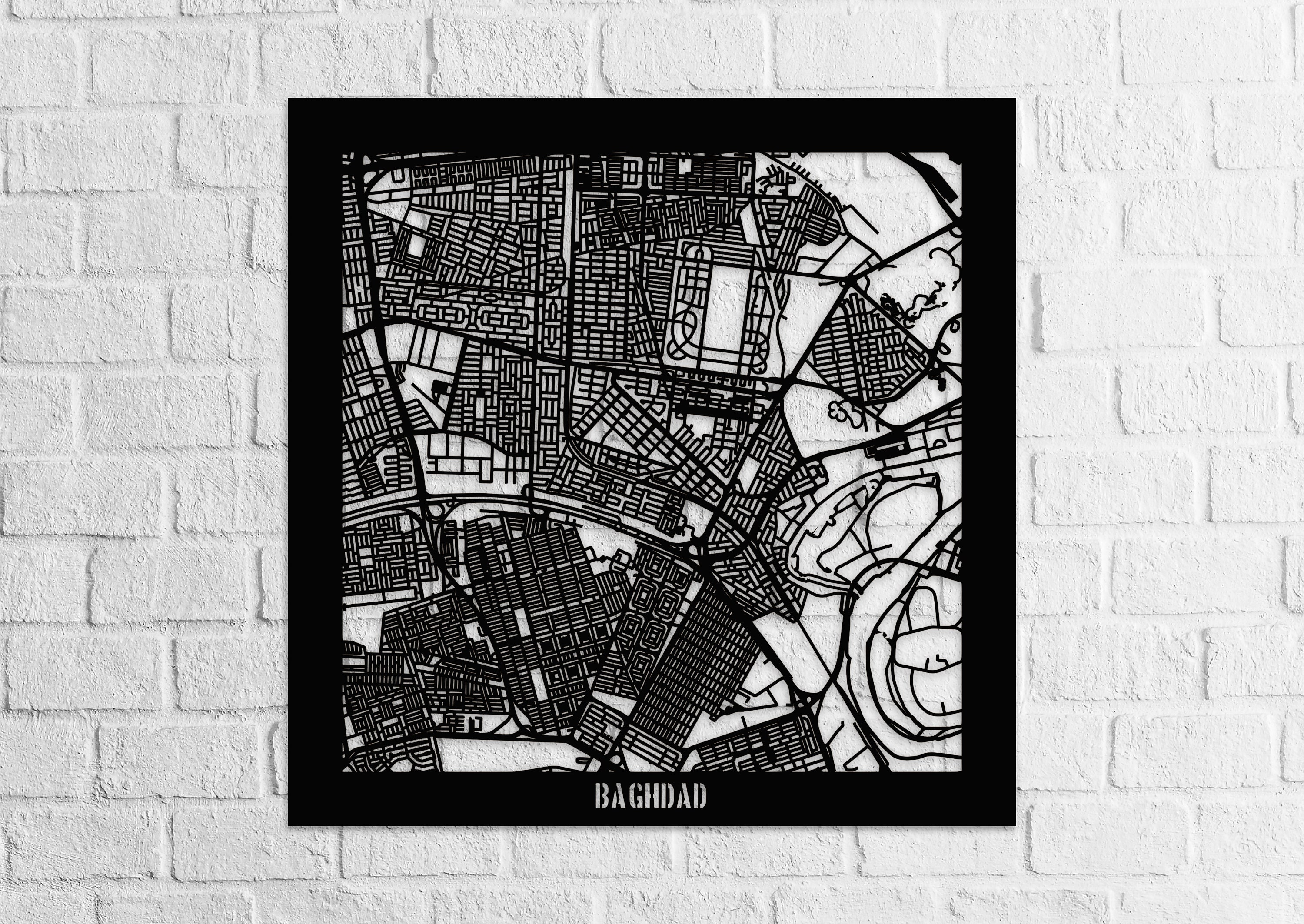 Custom Baghdad Iraq Paper Map Cutout Artwork Personalized Etsy UK
