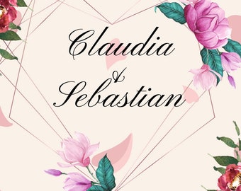 Floral wedding invitation template, editable in Canva