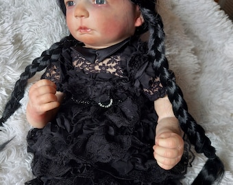 Reborn Wednesday Addams inspired doll