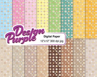 Daisy Digital Paper Pack • Pastel Polka Dots, 12x12 Inches (Digital Download)