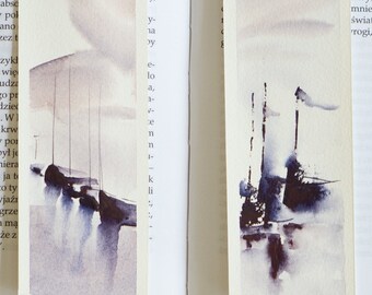 Nautical watercolor hand painted bookmarks || Book lover gift || Personalised gift || ORIGINAL ARTWORK