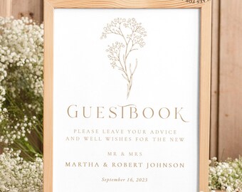 Rustic Guestbook Wedding Sign template, Instant download Boho Wedding Guest book Sign, Guestbook  Printable, Minimalist  Sign, WGyp2