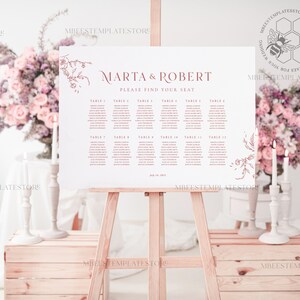 Boho wedding Table Plan sign template, Wedding Seating Chart Template, Printable Seating Chart Wedding, Chart Sign Poster, WMin1
