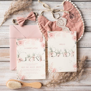 Modern Baby Shower InvitationTemplate, Instant Download Printable Invites Home Printing, Simple Floral baby shower  Cards