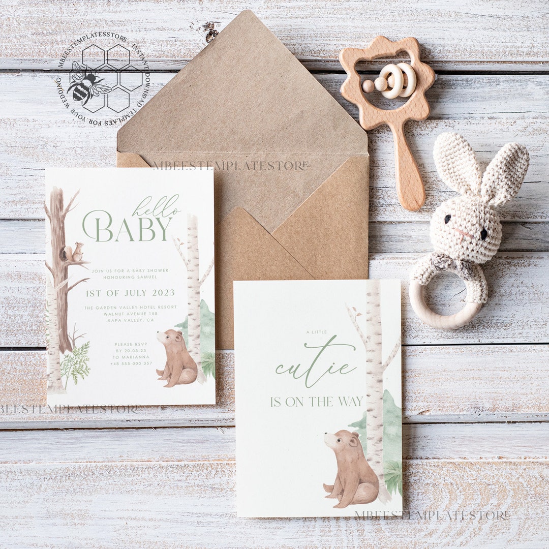 Modern Baby Shower Invitation Template, Instant Download Printable ...