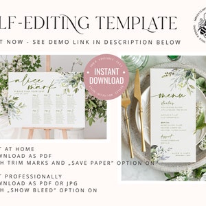 Wedding Seating Chart Cards Template, Printable Seating Chart Wedding ...